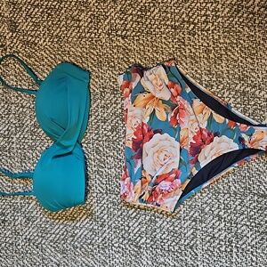 Floral High-Waisted Bikini Set
